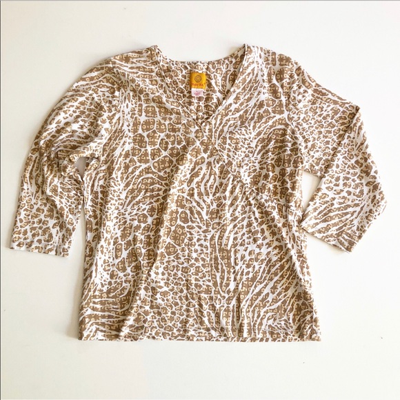 Ruby Rd. Tops - 🔴 Ruby Rd. Animal Cheetah Safari Print Knit Top